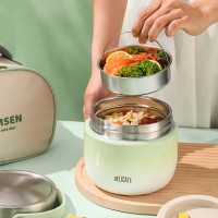 Вакуумный металлический термос для еды 1.5 л Delicate с термосумкой и ложкой - сохраняет тепло до 8 часов
