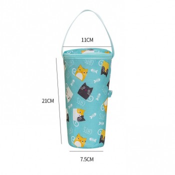 Термосумка для напоїв та keep cup стаканів, ланч-бег із отвором для трубочки, 21 см, Miffy синя 