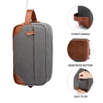 Чоловіча сумка для зберігання туалетного приладдя, великий нессер Man, сіра 