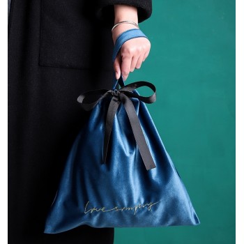 Подвійна термосумка для їжі ланч бег Velveet синя