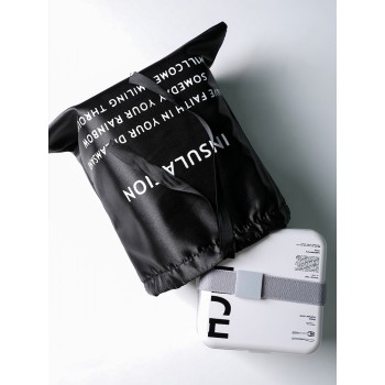 Подвійна термосумка для їжі ланч бег Velvet бордова