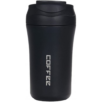 Металева термочашка з трубкою Coffee 400 мл - чорна