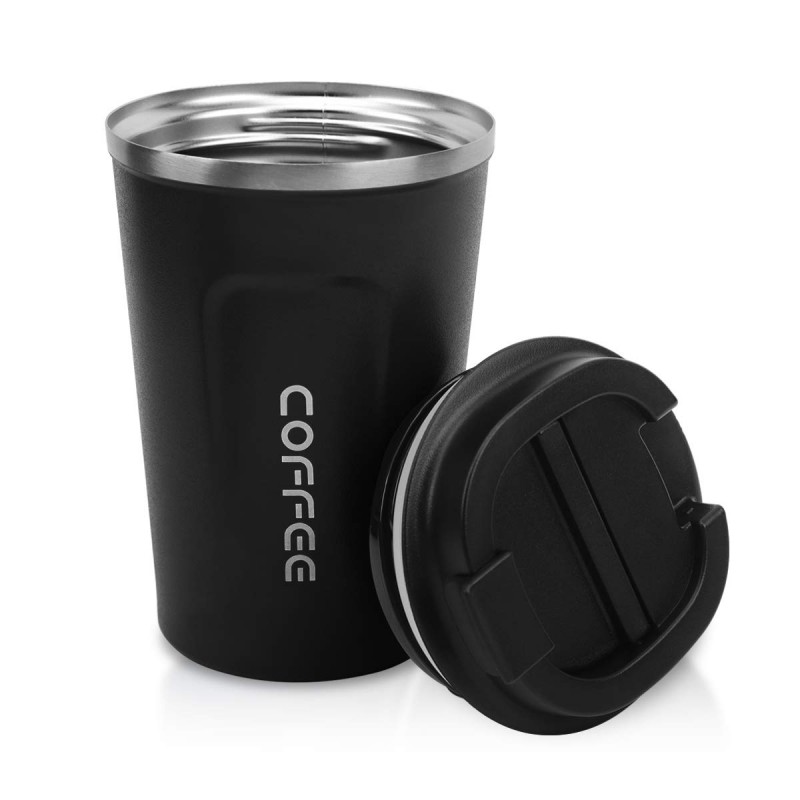 Металева термокрутка Coffe Tumbler 380 мл - чорна