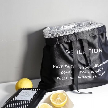 Подвійна термосумка для їжі ланч бег Velvet бордова