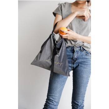 Подвійна термосумка для їжі ланч бег Velveet сіра