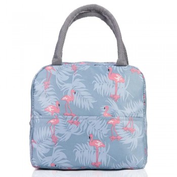 Набор ланчбокс 2-ярусный 1.6 л для микроволновки с термосумкой Flamingo, розовый