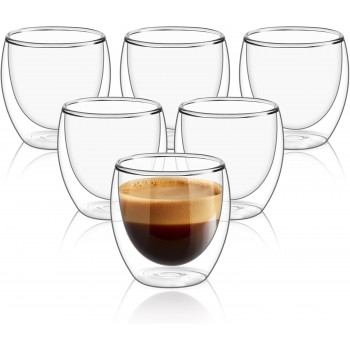 Набір скляних термостаканів Classica Java 250 мл з подвійними стінками, 6 шт, прозорі термочашки для кави, чаю, латте