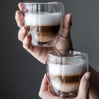 Набір скляних термостаканів Classica Java 250 мл з подвійними стінками, 6 шт, прозорі термочашки для кави, чаю, латте