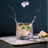 Оригінальна склянка для віскі XS Old Fashion Wave 150 мл, золотий обідок