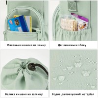 Термосумка-чохол для пляшки 590-1180 мл з термоізоляцією, регульованим плечовим ременем та кишенями, бірюзова