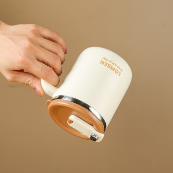 Чашка из нержавеющей стали 500 мл Nice с крышкой и ручкой, двойные стенки