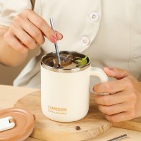Чашка из нержавеющей стали 500 мл Nice с крышкой и ручкой, двойные стенки