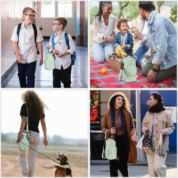 Термосумка-чехол для бутылки 590-1180 мл с термоизоляцией, регулируемым плечевым ремнем и карманами, бирюзовая