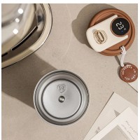 Термокухоль для кави Display Coffee 450мл з індикатором температури та подвійними стінками, бежевий
