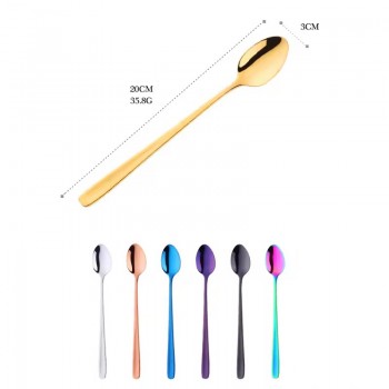 Набір чайних ложок з нержавіючої сталі з довгою ручкою Long Mood, 7 шт