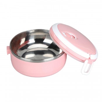 Круглый одноярусный термо ланч бокс Toff 700 мл - розовый