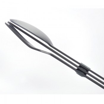 Компактний набір алюмінієвих столових приборів на магнітах 3 предмети, сірий