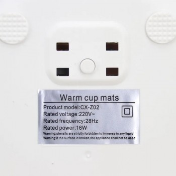 Керамічна чашка з підігрівом від USB, з кришкою та ложкою в комплекті, 350 мл біла