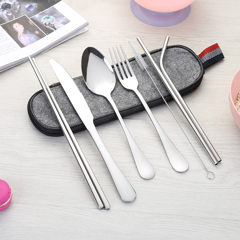 Набор столовых приборов 8 предметов в чехле Luxe, серебро