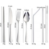 Набор столовых приборов 8 предметов в чехле Luxe, серебро