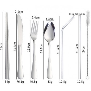 Набор столовых приборов 8 предметов в чехле Luxe, серебро