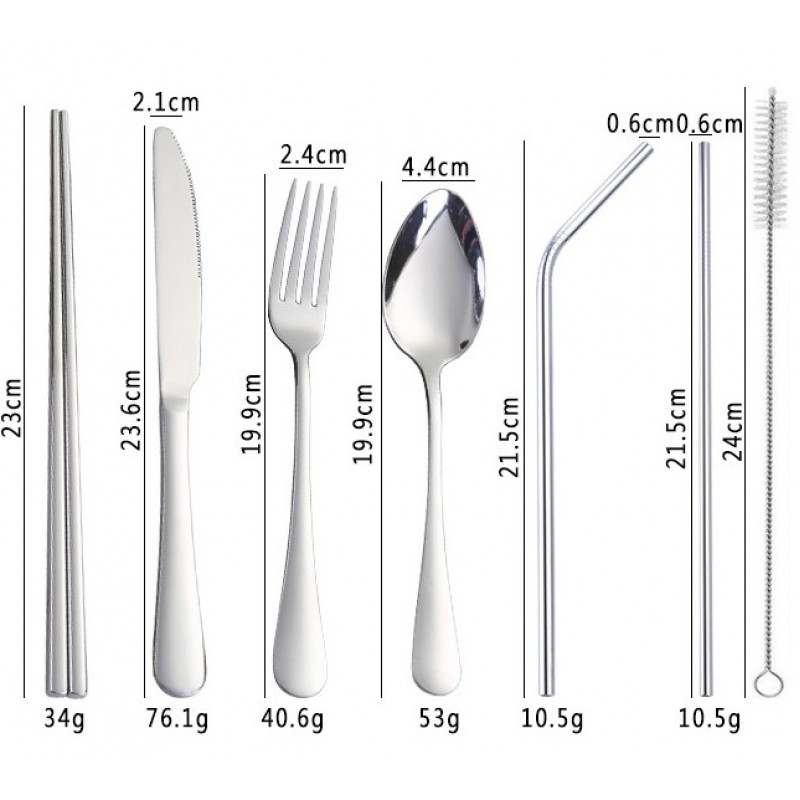 Набор столовых приборов 8 предметов в чехле Luxe, серебро