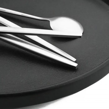 Набор столовых приборов 24 шт. Flat, 6 комплектов: 2 ложки, вилка, нож, серебряный