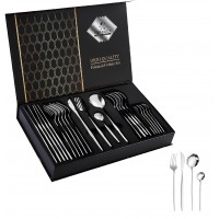Набор столовых приборов 24 шт. Flat, 6 комплектов: 2 ложки, вилка, нож, серебряный