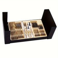 Набор столовых приборов 24 шт. Butterfly, 6 комплектов: 2 ложки, вилка, нож, серебряный