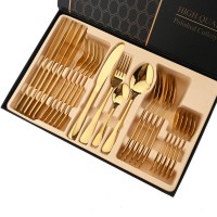 Набор столовых приборов 24 шт. Butterfly, 6 комплектов: 2 ложки, вилка, нож, золотой