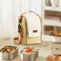 Термосумка для високих ланч-боксів, з ремнем через плече - Beige Food S