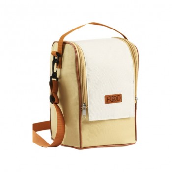 Термосумка для високих ланч-боксів, з ремнем через плече - Beige Food S