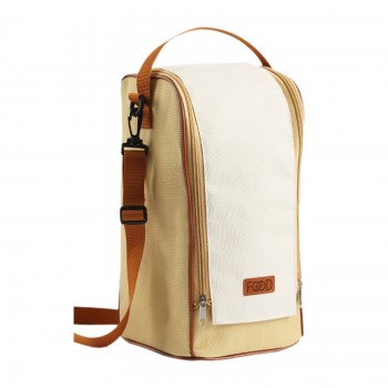 Термосумка для високих ланч-боксів, з ремнем через плече - Beige Food L 