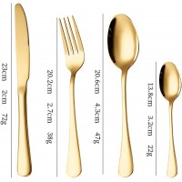 Набор столовых приборов 24 шт. Butterfly, 6 комплектов: 2 ложки, вилка, нож, золотой