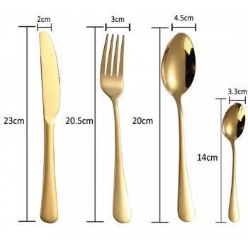 Набор столовых приборов Royal Gold на 24 предмета (6 персон) в подарочном золотом кейсе