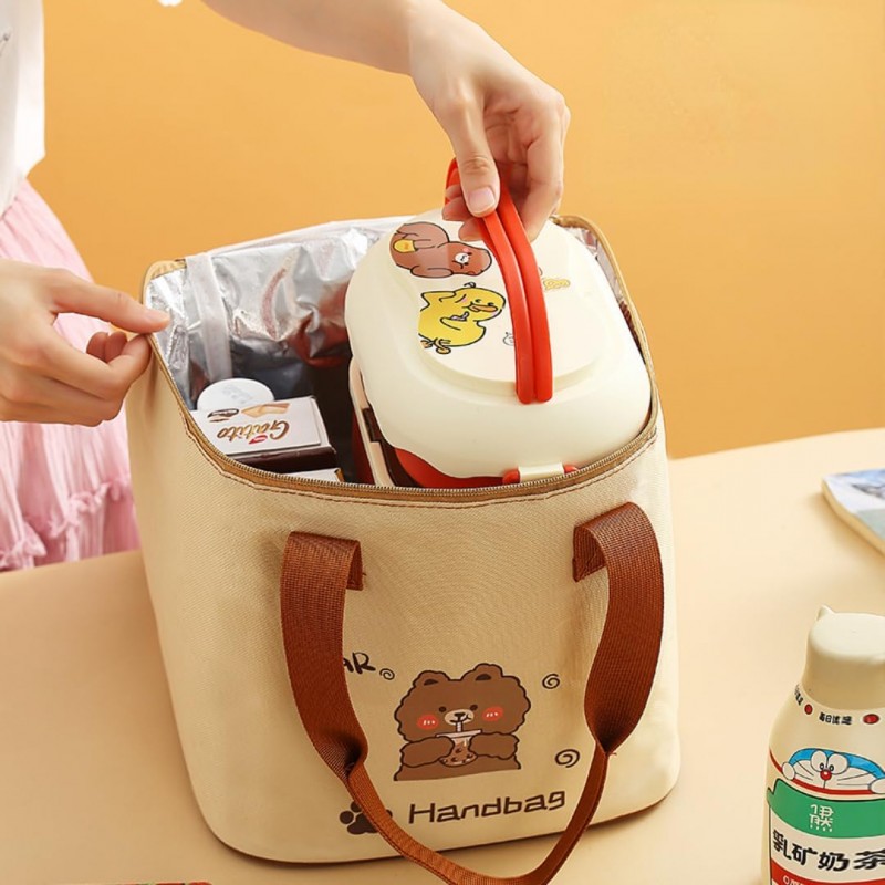Детская термосумка для еды и ланчбоксов Beige Bear, сумка-холодильник для обедов