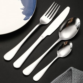 Набор столовых приборов 24 шт. Butterfly, 6 комплектов: 2 ложки, вилка, нож, серебряный