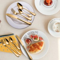 Набор столовых приборов Royal Gold на 24 предмета (6 персон) в подарочном золотом кейсе