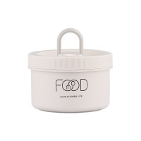 Термо ланч-бокс Kitchen Food на 3 яруси з термосумкою та приборами, 1540 мл, бежевий