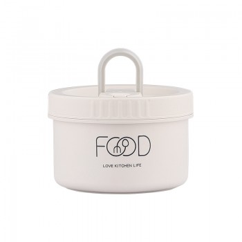 Термо ланч-бокс Kitchen Food на 3 яруси з термосумкою та приборами, 1540 мл, бежевий