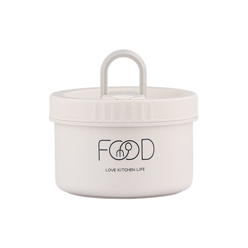 Термо ланч-бокс Kitchen Food на 3 яруси з термосумкою та приборами, 1540 мл, бежевий