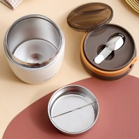 Термо ланч-набір Food Time, ланч-бокс з сумкою та ложкою, 1000 мл, коричневий