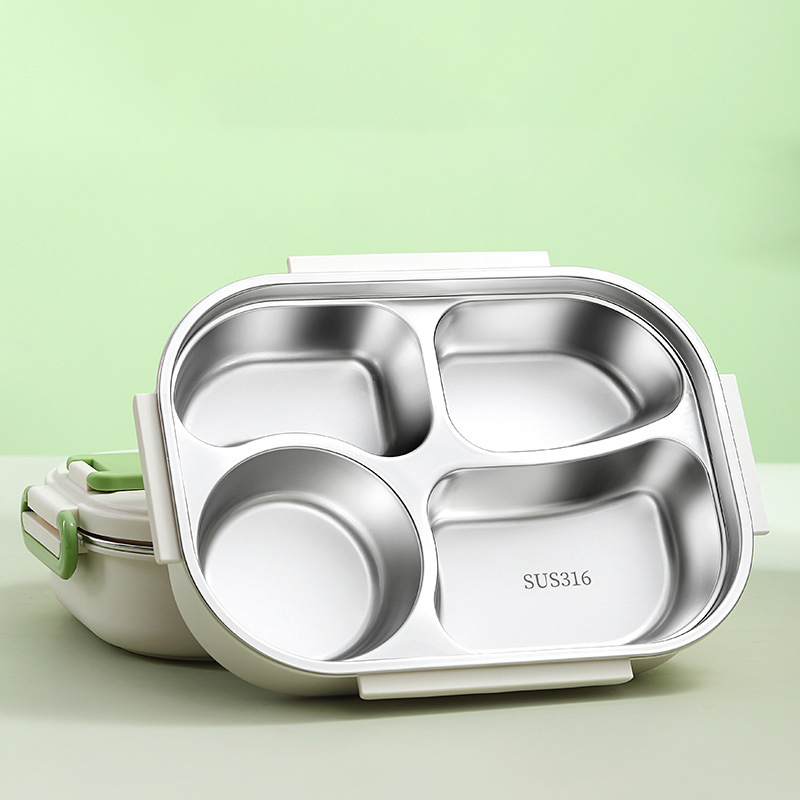 Ланч-набор для детей - термосумка + ланчбокс 1.6 л с 4 отделениями, нержавеющая сталь, герметичный, Mai Panda