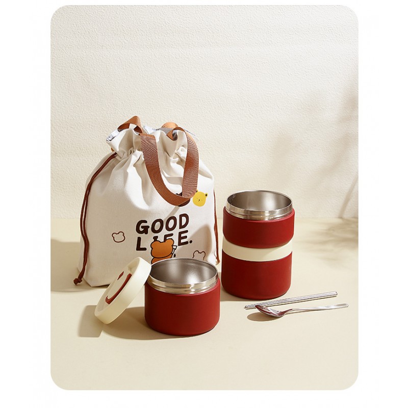 Термосумка-шоппер на завязках Beige Good Life, компактная сумка-холодильник для еды с собой