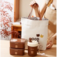 Термосумка-шоппер на завязках Beige Good Life, компактная сумка-холодильник для еды с собой