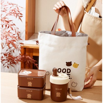 Термосумка-шоппер на завязках Beige Good Life, компактная сумка-холодильник для еды с собой