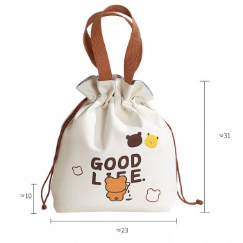 Термосумка-шоппер на завязках Beige Good Life, компактная сумка-холодильник для еды с собой