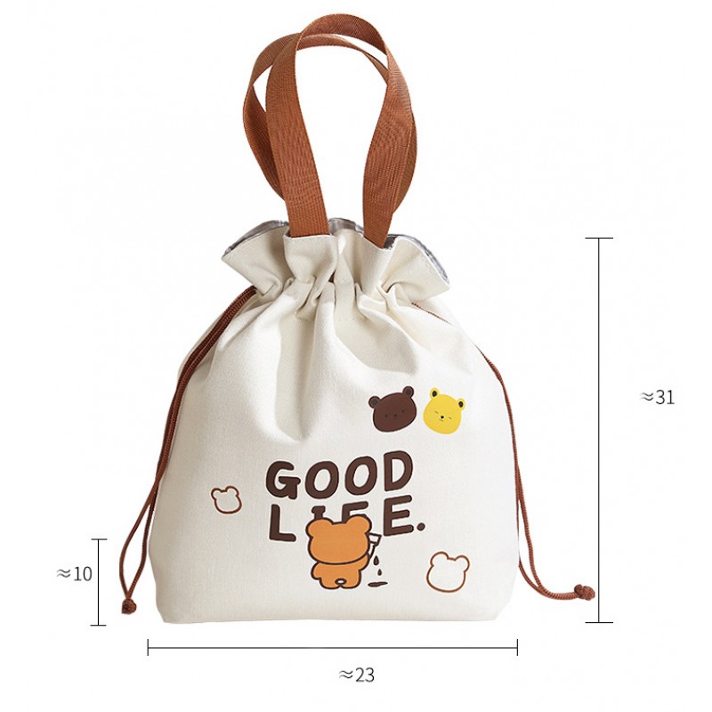 Термосумка-шоппер на завязках Beige Good Life, компактная сумка-холодильник для еды с собой