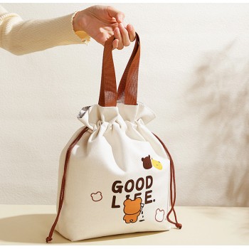 Термосумка-шоппер на завязках Beige Good Life, компактная сумка-холодильник для еды с собой