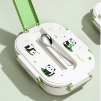 Ланч-бокс для детей 1000 мл на 2 отделения, нержавеющая сталь, герметичный, Mai Panda